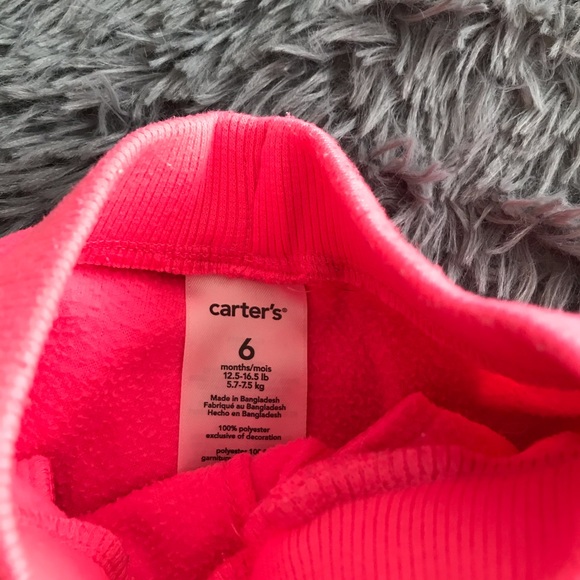 5/$25 CARTER’S bright pink fuzzy joggers comfy - Picture 3 of 3